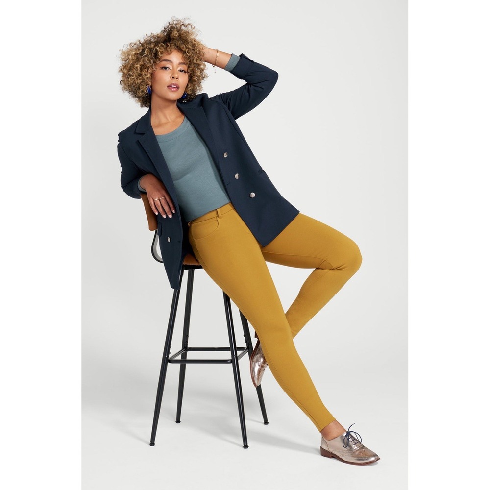NWT Betabrand 7 Pocket Dress Yoga Pants Mustard Small Petite Ponte